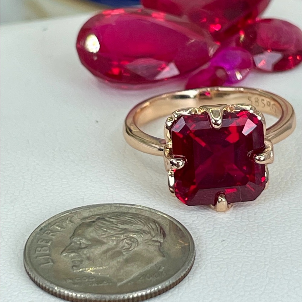 6ct Pigeon Ruby 14k Rolled Rose Gold Electroplated multiple sizes - Picture 13 of 16